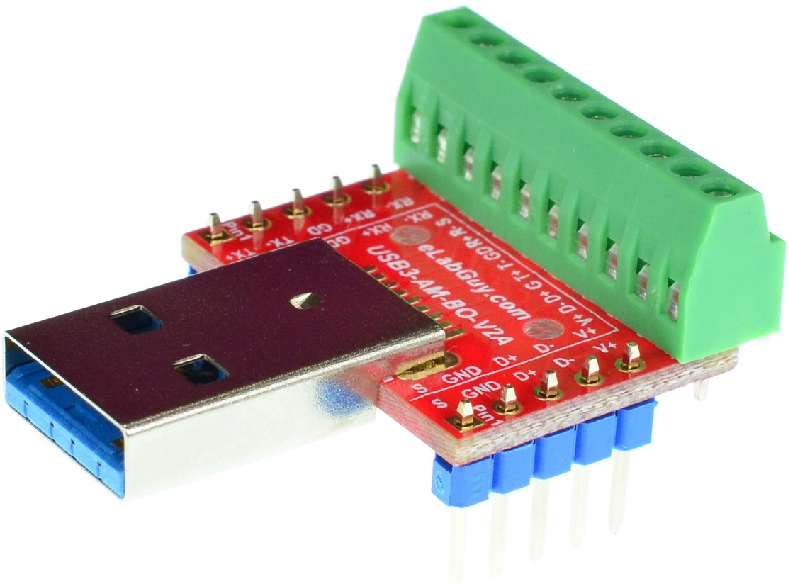 USB 3.0 Type A Male Plug connector Breakout Board